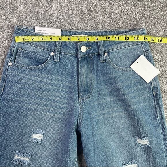 BP Mom Jeans Women's 27 Blue Light Wash High Rise Straight Leg Distressed - Picture 7 of 11